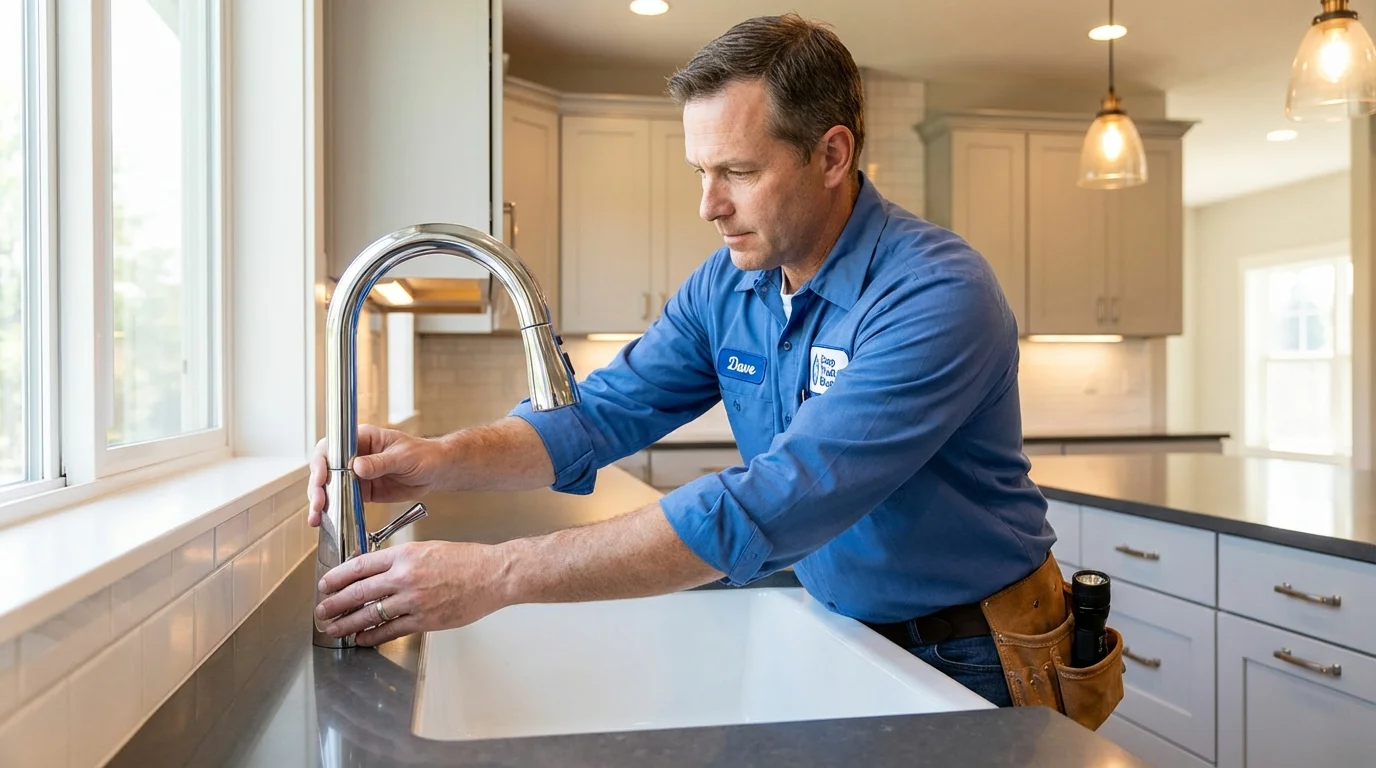 Kitchen faucet installation by Johns Plumbing LLC in Big Lake